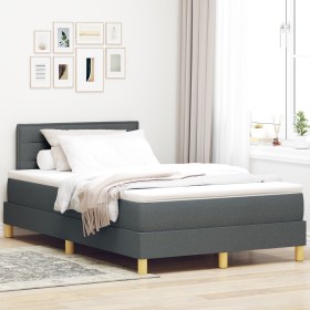Cama con Somier con Colchón Gris Oscuro 120x190 cm Tela de , Camas y somieres - Ref: Foro24-3338826, Precio: 403,26 €, Descue...