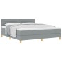 Cama con Base de Resortes y Colchón Gris Claro 180x200 cm Tela | Foro24.es | Tu tienda online para hogar, jardín y más Foro24.es