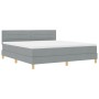Cama con Base de Resortes y Colchón Gris Claro 180x200 cm Tela | Foro24.es | Tu tienda online para hogar, jardín y más Foro24.es
