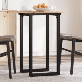 Mesa de comedor marco O madera maciza pino y acero 50x50x75 cm en Mesas de comedor | Comprar online en Foru.es