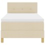 Cama con Somier con Colchón Crema 90x190 cm Tela de , Camas y somieres - Ref: Foro24-3338886, Precio: 311,58 €, Descuento: -5%%