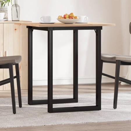 Mesa de comedor marco O madera maciza pino y acero 60x60x75 cm en Mesas de comedor | Comprar online en Foru.es
