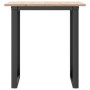Mesa de comedor marco O madera maciza pino y acero 60x60x75 cm en Mesas de comedor | Comprar online en Foru.es