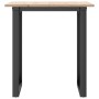 Mesa de comedor marco O madera maciza pino y acero 70x70x75 cm en Mesas de comedor | Comprar online en Foru.es