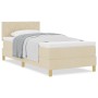 Cama con Resorte y Colchón Crema 90x190 cm Tela de , Camas y somieres - Ref: Foro24-3338963, Precio: 308,03 €, Descuento: -5%%