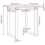 Mesa de comedor marco O madera maciza pino y acero 70x70x75 cm en Mesas de comedor | Comprar online en Foru.es