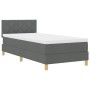 Cama con somier con colchón gris oscuro 90x200 cm tela | Foro24.es | Tu tienda online para hogar, jardín y más Foro24.es