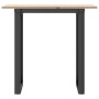 Mesa de comedor marco O madera maciza pino y acero 80x50x75 cm en Mesas de comedor | Comprar online en Foru.es