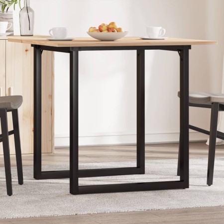 Mesa de comedor marco O madera maciza pino y acero 80x80x75 cm en Mesas de comedor | Comprar online en Foru.es