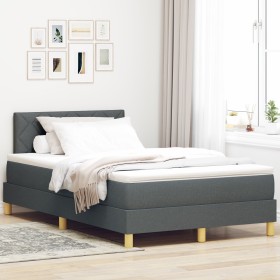Cama con Box Spring y Colchón Gris Oscuro 120x190 cm Tela de , Camas y somieres - Ref: Foro24-3338980, Precio: 404,01 €, Desc...