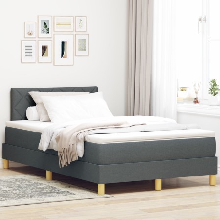 Cama con Box Spring y Colchón Gris Oscuro 120x190 cm Tela de , Camas y somieres - Ref: Foro24-3338980, Precio: 404,01 €, Desc...