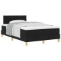 Cama con somier con colchón negra 120x190 cm tela de , Camas y somieres - Ref: Foro24-3338981, Precio: 395,40 €, Descuento: -5%%