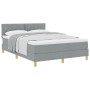 Cama con Base con Colchón Gris Claro 140x190 cm Tela de , Camas y somieres - Ref: Foro24-3338993, Precio: 467,36 €, Descuento: %
