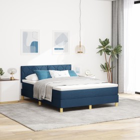 Comprar Cama con box spring con colchón azul 140