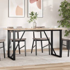 Mesa de comedor marco O madera maciza pino y acero 140x80x75cm en Mesas de comedor | Comprar online en Foru.es