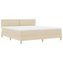 Cama con Box Spring con Colchón Crema 180x200 cm Tela | Foro24.es | Tu tienda online para hogar, jardín y más Foro24.es