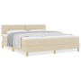 Cama con Box Spring con Colchón Crema 180x200 cm Tela | Foro24.es | Tu tienda online para hogar, jardín y más Foro24.es