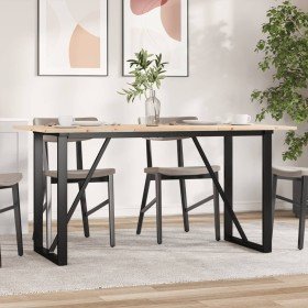 Mesa de comedor marco O madera maciza pino y acero 160x80x75cm en Mesas de comedor | Comprar online en Foru.es