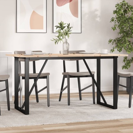 Mesa de comedor marco O madera maciza pino y acero 160x80x75cm en Mesas de comedor | Comprar online en Foru.es