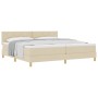 Cama con Box Spring con Colchón Crema 200x200 cm Tela | Foro24.es | Tu tienda online para hogar, jardín y más Foro24.es