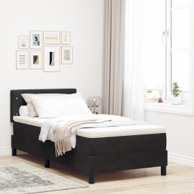 Cama Box Spring con colchón terciopelo negro 90x190 cm de , Camas y somieres - Ref: Foro24-3339076, Precio: 290,90 €, Descuen...