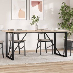 Mesa de comedor marco O madera maciza pino y acero 180x90x75cm en Mesas de comedor | Comprar online en Foru.es