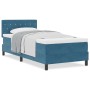 Cama Box Spring con colchón terciopelo azul oscuro 90x190 cm de , Camas y somieres - Ref: Foro24-3339078, Precio: 297,73 €, D...