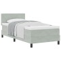 Cama Box Spring con colchón terciopelo gris claro 90x200 cm de , Camas y somieres - Ref: Foro24-3339080, Precio: 297,59 €, De...