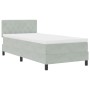 Cama Box Spring con colchón terciopelo gris claro 90x200 cm de , Camas y somieres - Ref: Foro24-3339080, Precio: 297,59 €, De...