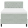 Cama Box Spring con colchón terciopelo gris claro 90x200 cm de , Camas y somieres - Ref: Foro24-3339080, Precio: 297,59 €, De...