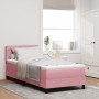 Cama Box Spring con colchón terciopelo rosa 90x200 cm de , Camas y somieres - Ref: Foro24-3339085, Precio: 296,99 €, Descuent...