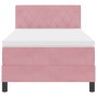 Cama Box Spring con colchón terciopelo rosa 90x200 cm de , Camas y somieres - Ref: Foro24-3339085, Precio: 296,99 €, Descuent...