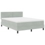 Cama Box Spring con colchón terciopelo gris claro 140x200 cm | Foro24.es | Tu tienda online para hogar, jardín y más Foro24.es