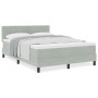 Cama Box Spring con colchón terciopelo gris claro 140x200 cm | Foro24.es | Tu tienda online para hogar, jardín y más Foro24.es