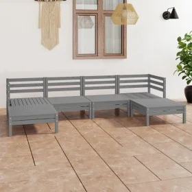 Garden furniture 6 pieces gray solid pine wood by vidaXL, Garden sets - Ref: Foro24-3083336, Price: 308,63 €, Discount: %