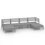 Muebles de jardín 6 piezas gris madera de pino maciza de vidaXL, Conjuntos de jardín - Ref: Foro24-3083336, Precio: 312,60 €,...
