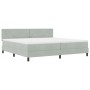 Cama Box Spring con colchón terciopelo gris claro 200x200 cm de , Camas y somieres - Ref: Foro24-3339128, Precio: 566,56 €, D...