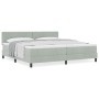 Cama Box Spring con colchón terciopelo gris claro 200x200 cm de , Camas y somieres - Ref: Foro24-3339128, Precio: 566,56 €, D...