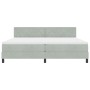 Cama Box Spring con colchón terciopelo gris claro 200x200 cm de , Camas y somieres - Ref: Foro24-3339128, Precio: 566,56 €, D...