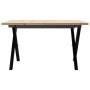 Mesa de centro marco X madera maciza pino y acero 60x60x40 cm en Mesas de comedor | Comprar online en Foru.es
