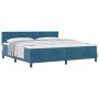 Cama Box Spring con colchón terciopelo azul oscuro 200x200 cm de , Camas y somieres - Ref: Foro24-3339132, Precio: 576,36 €, ...