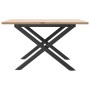 Mesa de centro marco X madera maciza pino y acero 60x60x40 cm en Mesas de comedor | Comprar online en Foru.es
