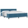 Cama Box Spring con colchón terciopelo azul oscuro 200x200 cm de , Camas y somieres - Ref: Foro24-3339132, Precio: 576,36 €, ...