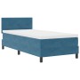 Cama Box Spring con colchón terciopelo azul oscuro 80x200 cm de , Camas y somieres - Ref: Foro24-3339138, Precio: 268,58 €, D...