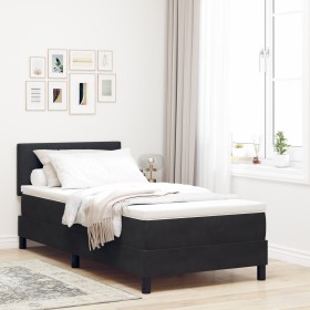 Cama Box Spring con colchón terciopelo negro 90x190 cm de , Camas y somieres - Ref: Foro24-3339142, Precio: 290,10 €, Descuen...