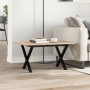 Mesa de centro marco X madera maciza pino y acero 80x50x40 cm en Mesas de comedor | Comprar online en Foru.es