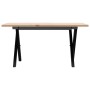 Mesa de centro marco X madera maciza pino y acero 80x50x40 cm en Mesas de comedor | Comprar online en Foru.es