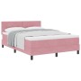 Cama con resortes rosa y colchón 140x190 cm de terciopelo de , Camas y somieres - Ref: Foro24-3339175, Precio: 431,11 €, Desc...