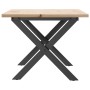 Mesa de centro marco X madera maciza pino y acero 80x50x40 cm en Mesas de comedor | Comprar online en Foru.es