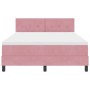 Cama con resortes rosa y colchón 140x190 cm de terciopelo de , Camas y somieres - Ref: Foro24-3339175, Precio: 431,11 €, Desc...